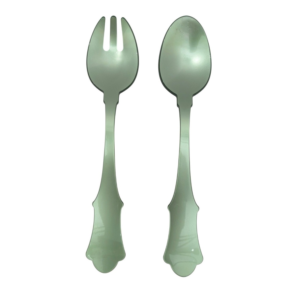Sabre Paris Honorine Salad Servers Fork & Spoon 2 Piece Garden Green Acrylic